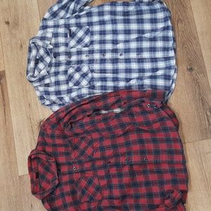 Oakley Men's Long Sleeved Button Down Collared Plaid Shirts Lot